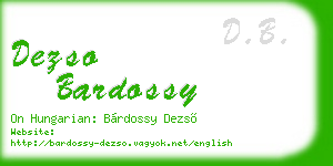dezso bardossy business card