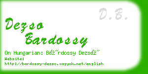 dezso bardossy business card